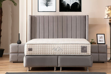 TOKYO GREY Storage Bed - Velvet