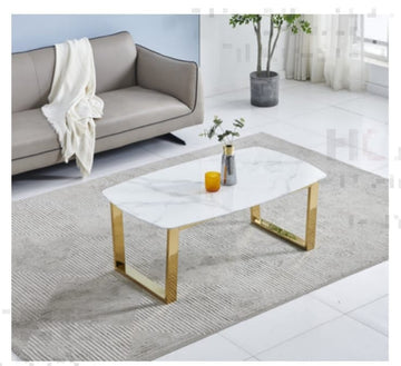 TABLE BASSE LOLA MARBRE DORE