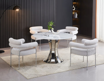 Table à Manger Ronde JUDITH CHROME