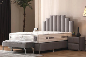 NATURA GREY Storage Bed - Velvet