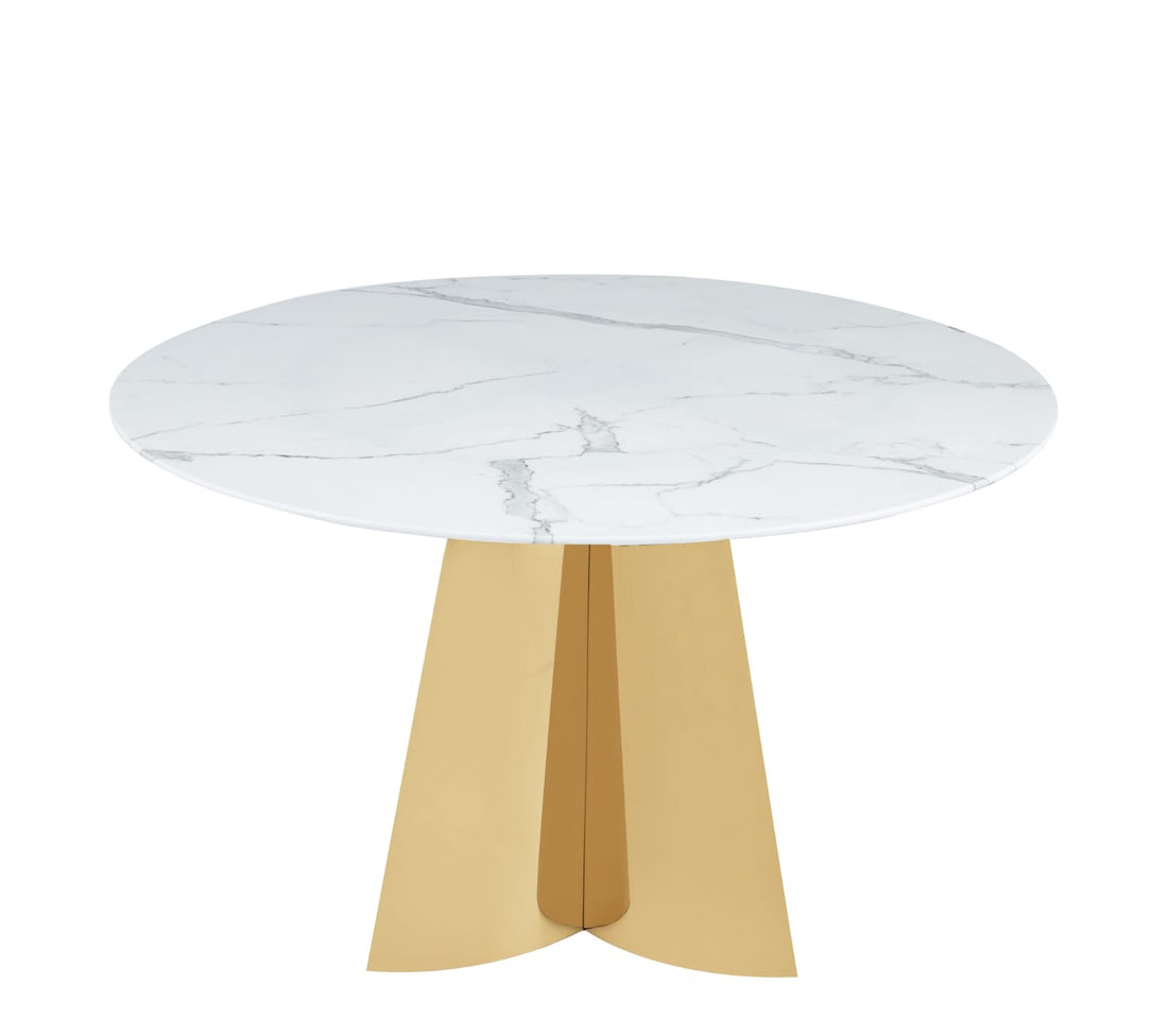 TABLE CAPUCINE GOLD MARBRE BLANC