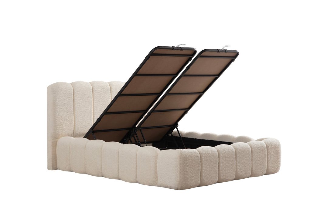 Lit Coffre ALYA BLANC CASSE - Chenille
