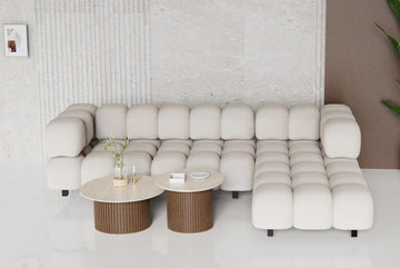 CANAPE RITZ MODULABLE VELOURS BEIGE