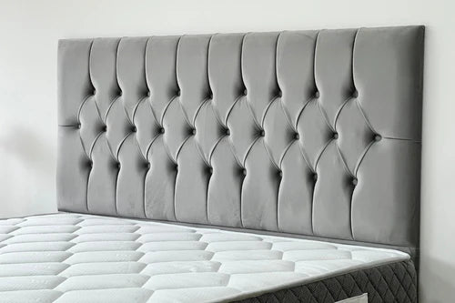HUGO GREY Storage Bed - Velvet