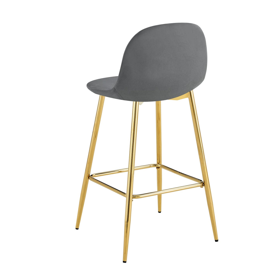 TABOURET DE BAR SCANDINAVE PIED GOLD VELOURS BEIGE