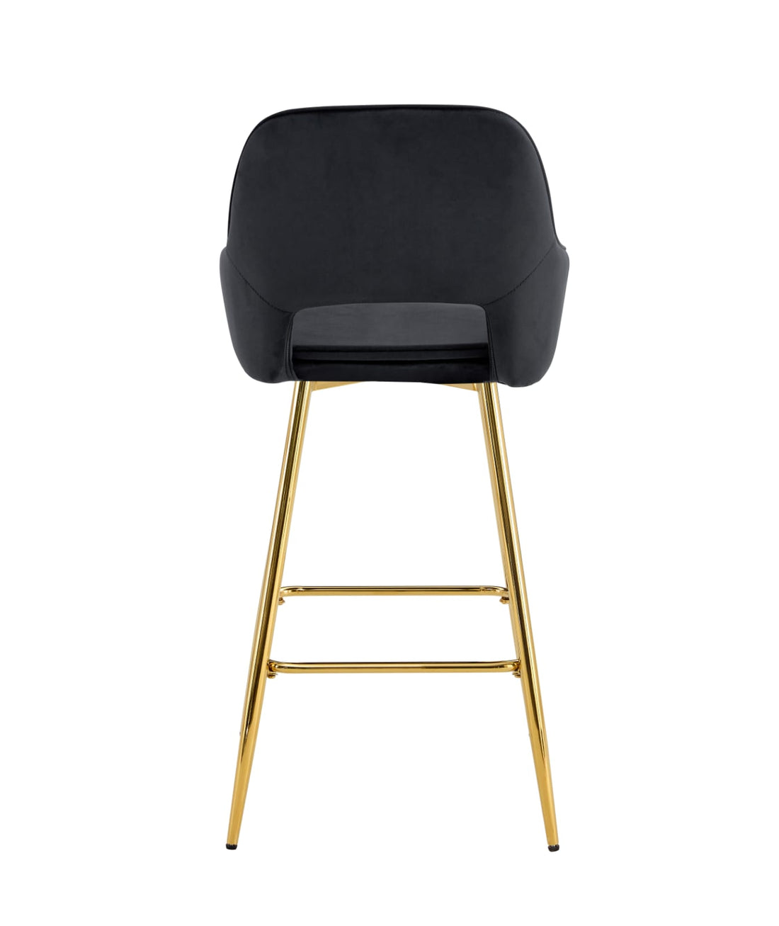 TABOURET DE BAR ATHENA PIED GOLD VELOURS NOIR