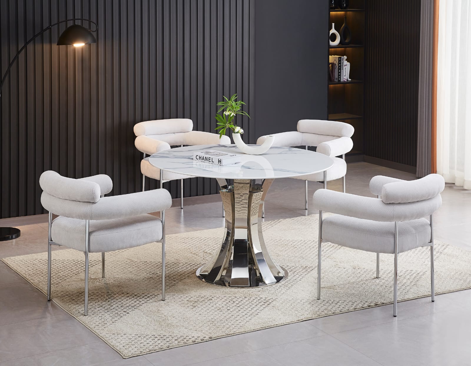 Table à Manger Ronde JUDITH CHROME
