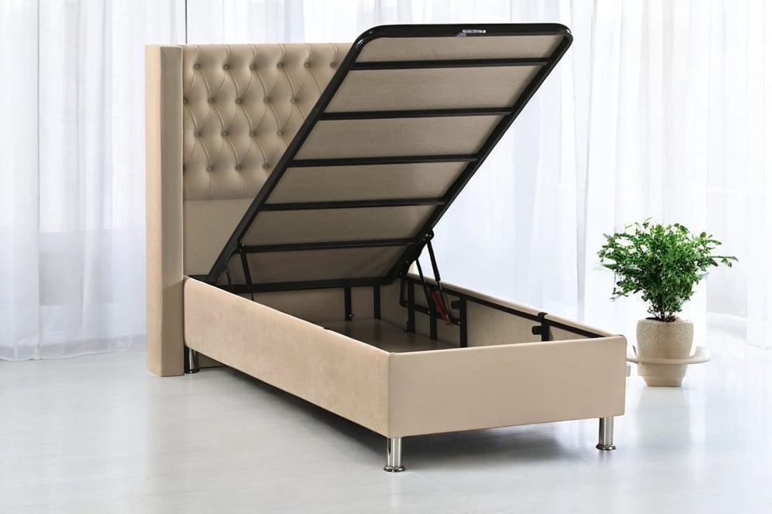 LIT VENUS VELOURS COFFRE TAUPE