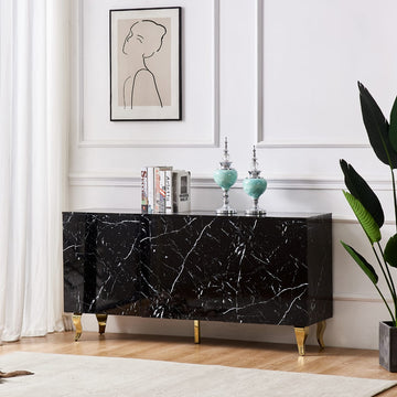 BUFFET BAROQUE LAQUE MARBRE NOIR