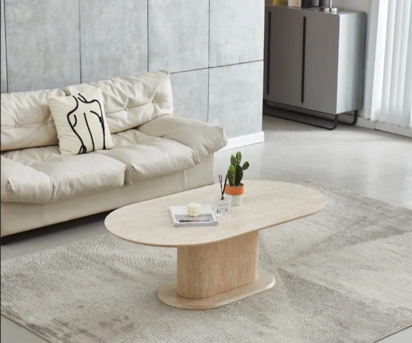 TABLE BASSE LÉA TRAVERTIN