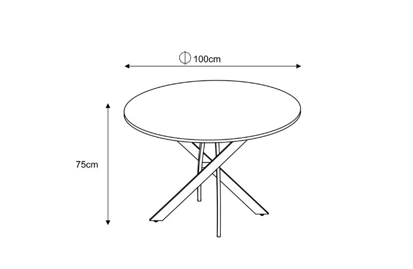 TABLE REPAS JESSICA METAL