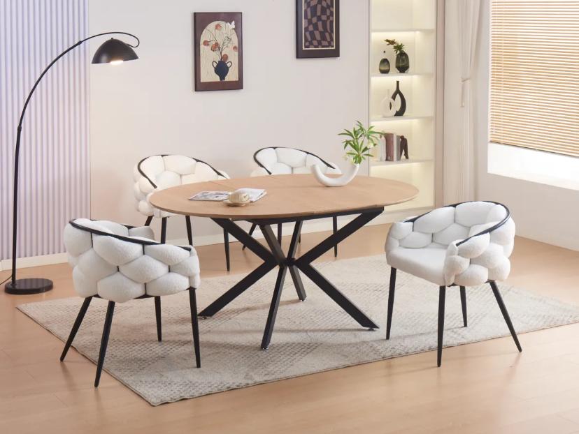 TABLE REPAS LILIPUTIEN EXTENSIBLE CHENE NATUREL 120/160x75cm