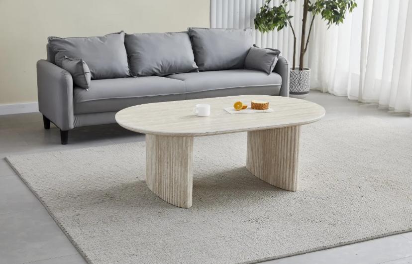 TABLE BASSE JOSEPHINE CERAMIQUE TRAVERTIN