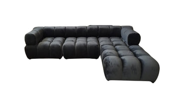 CANAPE RITZ MODULABLE VELOURS ANTHRACITE