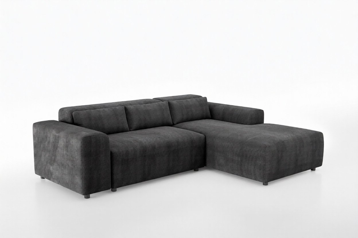 Canapé Moris Côtelé Gris Anthracite - Image 2