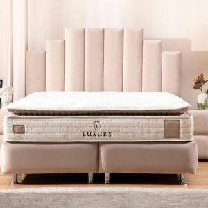 Lit Coffre NATURA BEIGE - Velours