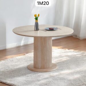 TABLE A MANGER AXEL TRAVERTIN RONDE