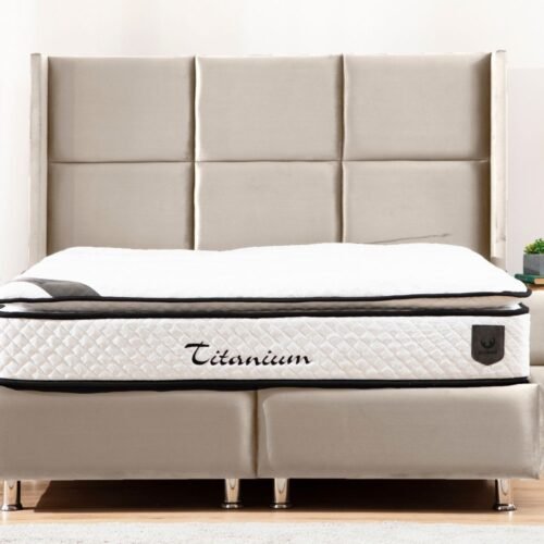 Lit Coffre Rio Beige - Velours