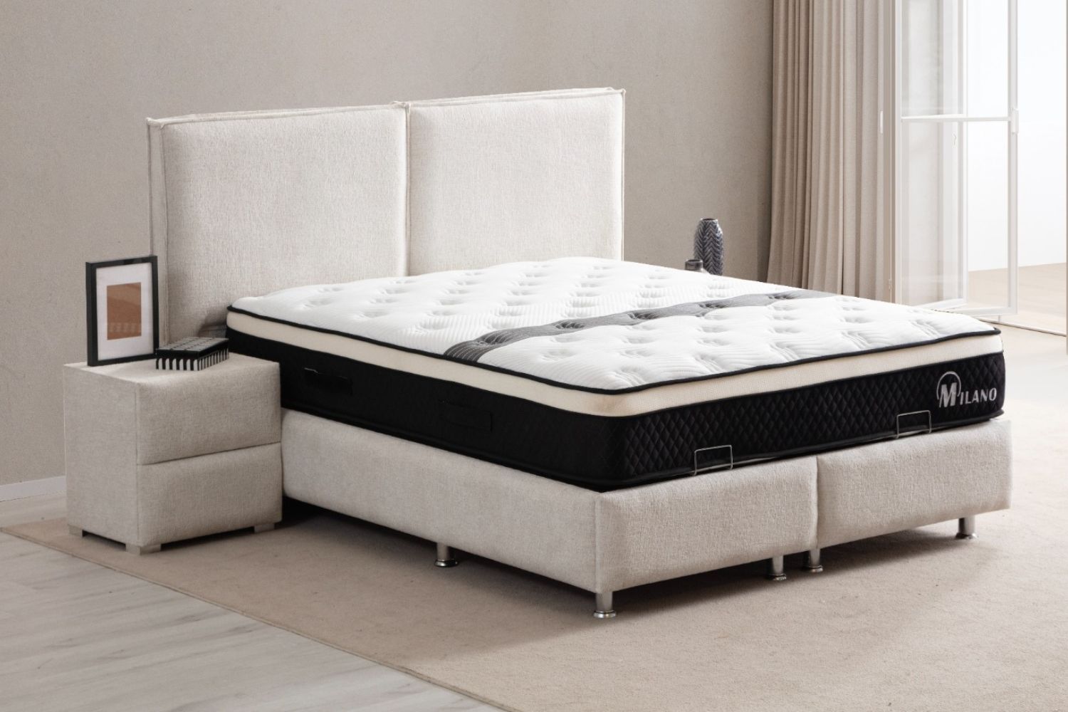 Lit Coffre MAYA BLANC CASSE - Chenille - Image 4