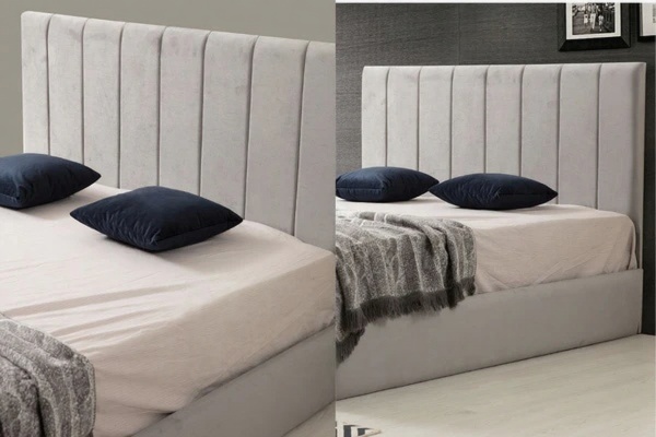 Cadre De Lit POLO GRIS - Velours - Image 4