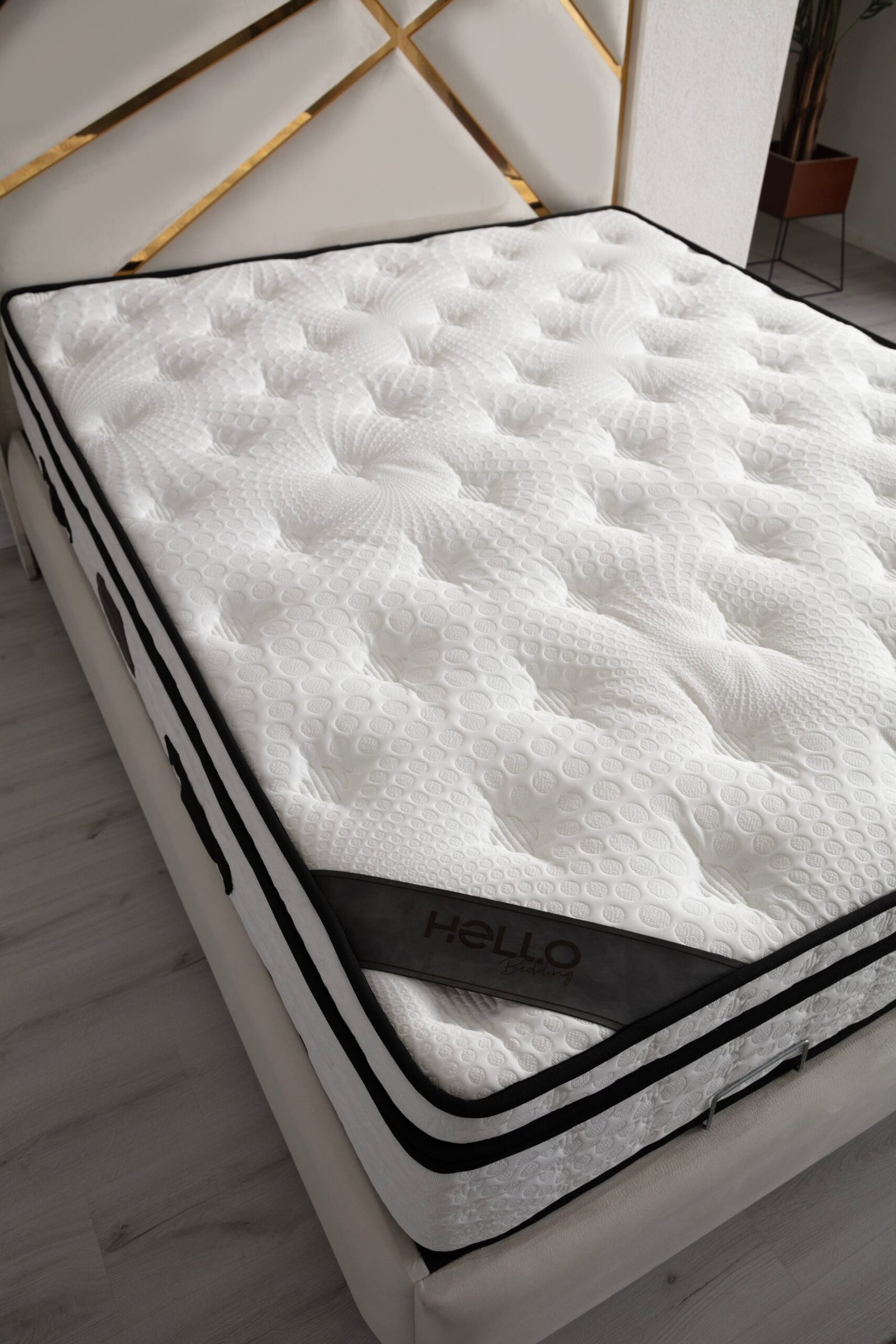 Lit Coffre Parma Beige Clair - Velours - Image 3