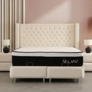 Lit Coffre BIANCA BLANC CASSE - Velours