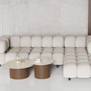CANAPE RITZ MODULABLE VELOURS BEIGE