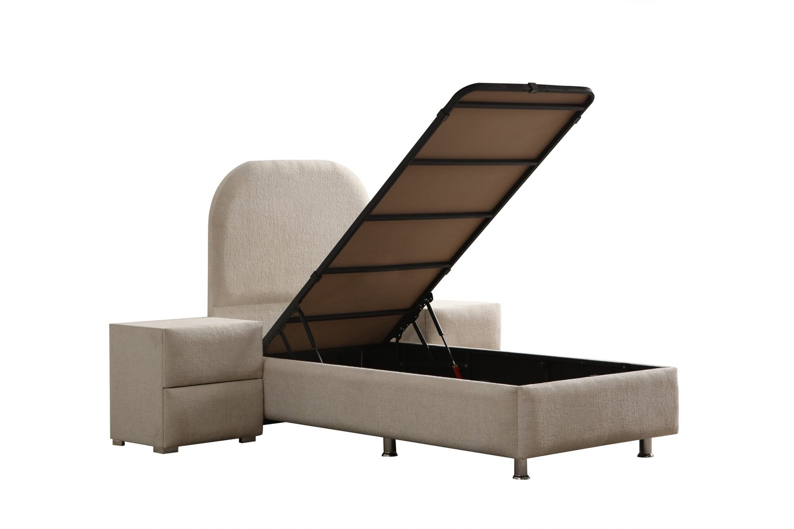 Lit Coffre Enfant JADE BLANC CASSE - CHENILLE - Image 2