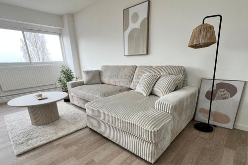 Canapé Mini Lexus Côtelé Blanc Cassé - Image 3