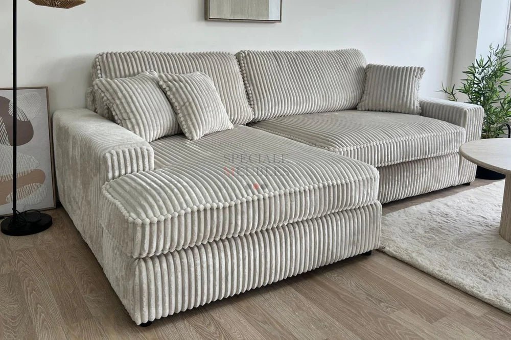 Canapé Mini Lexus Côtelé Blanc Cassé - Image 6