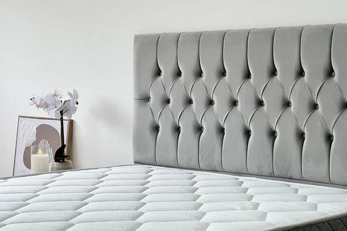 Lit Coffre HUGO GREY - Velours - Image 3