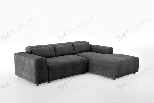 Canapé Moris Côtelé Gris Anthracite - Image 2