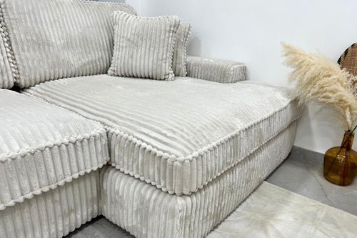 Canapé Mini Lexus Côtelé Blanc Cassé - Image 2