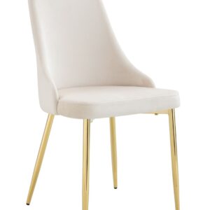 Chaise Belize Pied Gold Velours Beige