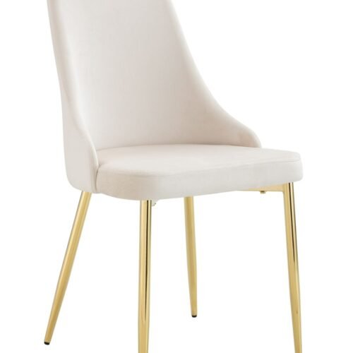 Chaise Belize Pied Gold Velours Beige