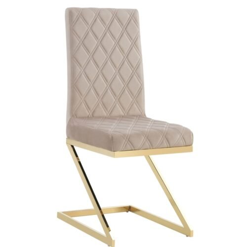 CHAISE COCOMAT MATELASSEE GOLD VELOURS MOKA