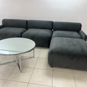 CANAPE OSLO VELOURS ANTHRACITE