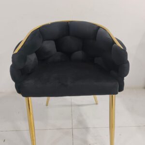 ASSISE EN VELOURS, PIETEMENT EN ACIER GOLD