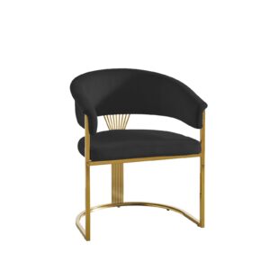 CHAISE ANA INOX DORE NOIR