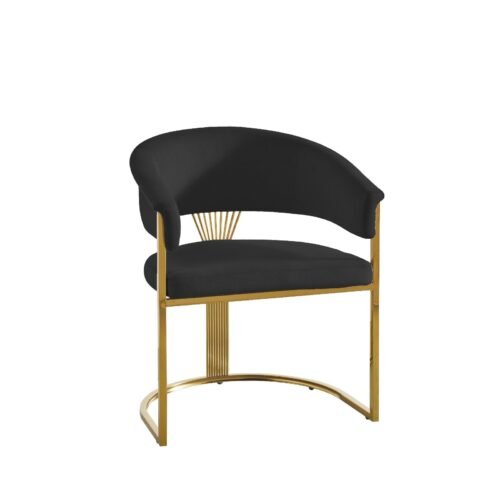 CHAISE ANA INOX DORE NOIR