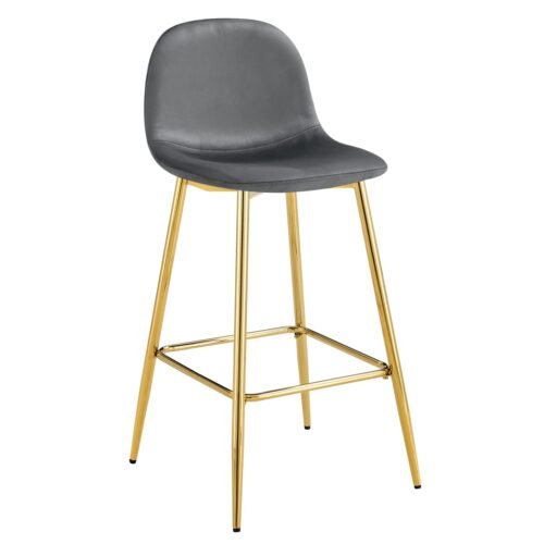 TABOURET DE BAR SCANDINAVE PIED GOLD VELOURS BEIGE