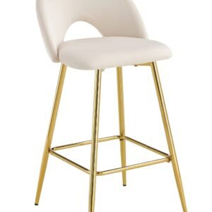 TABOURET DE BAR TEDDY PIED GOLD VELOURS