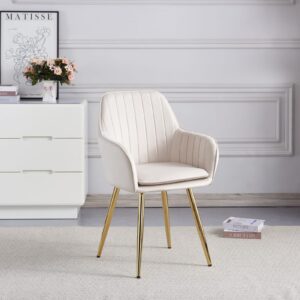 CHAISE AVEC ACCOUDOIR KANVAS PIEDS GOLD