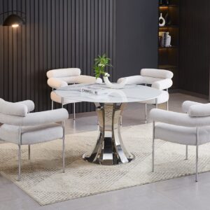 Table à Manger Ronde JUDITH CHROME