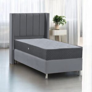 Lit Coffre TOKYO Velours Taupe