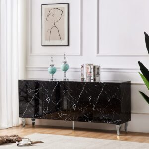 Buffet Baroque Laqué Marbre Noir