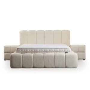Lit Coffre ALYA BLANC CASSE - Chenille