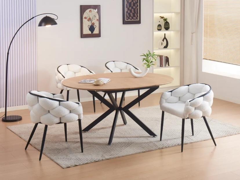 TABLE REPAS LILIPUTIEN EXTENSIBLE CHENE NATUREL 120/160x75cm