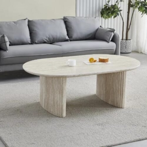 TABLE BASSE JOSEPHINE CERAMIQUE TRAVERTIN