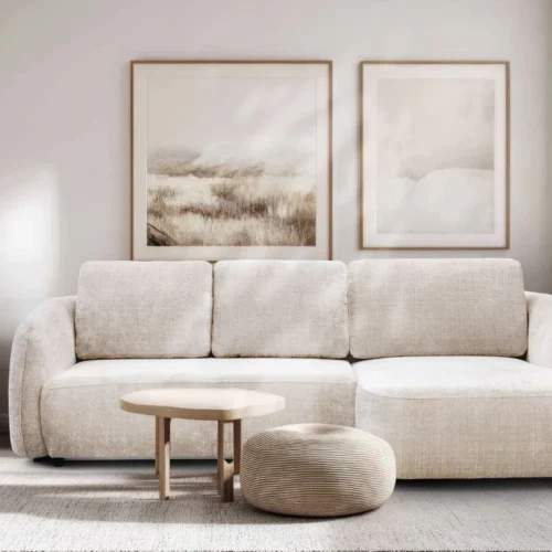 Canapé D'angle Porto Marbella Blanc Cassé